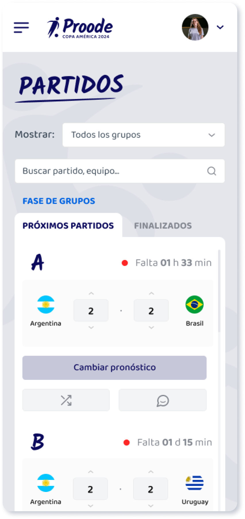Cada empleado contará con un perfil personal donde pronosticará los resultados de los partidos del torneo.